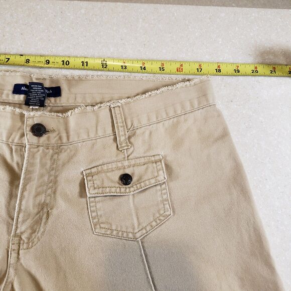 Y2K Abercrombie & Fitch Low Rise Flared Khaki Cargo Pants Women’s Size 12 - Picture 8 of 10